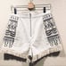 French C embroidered beaded boho shorts