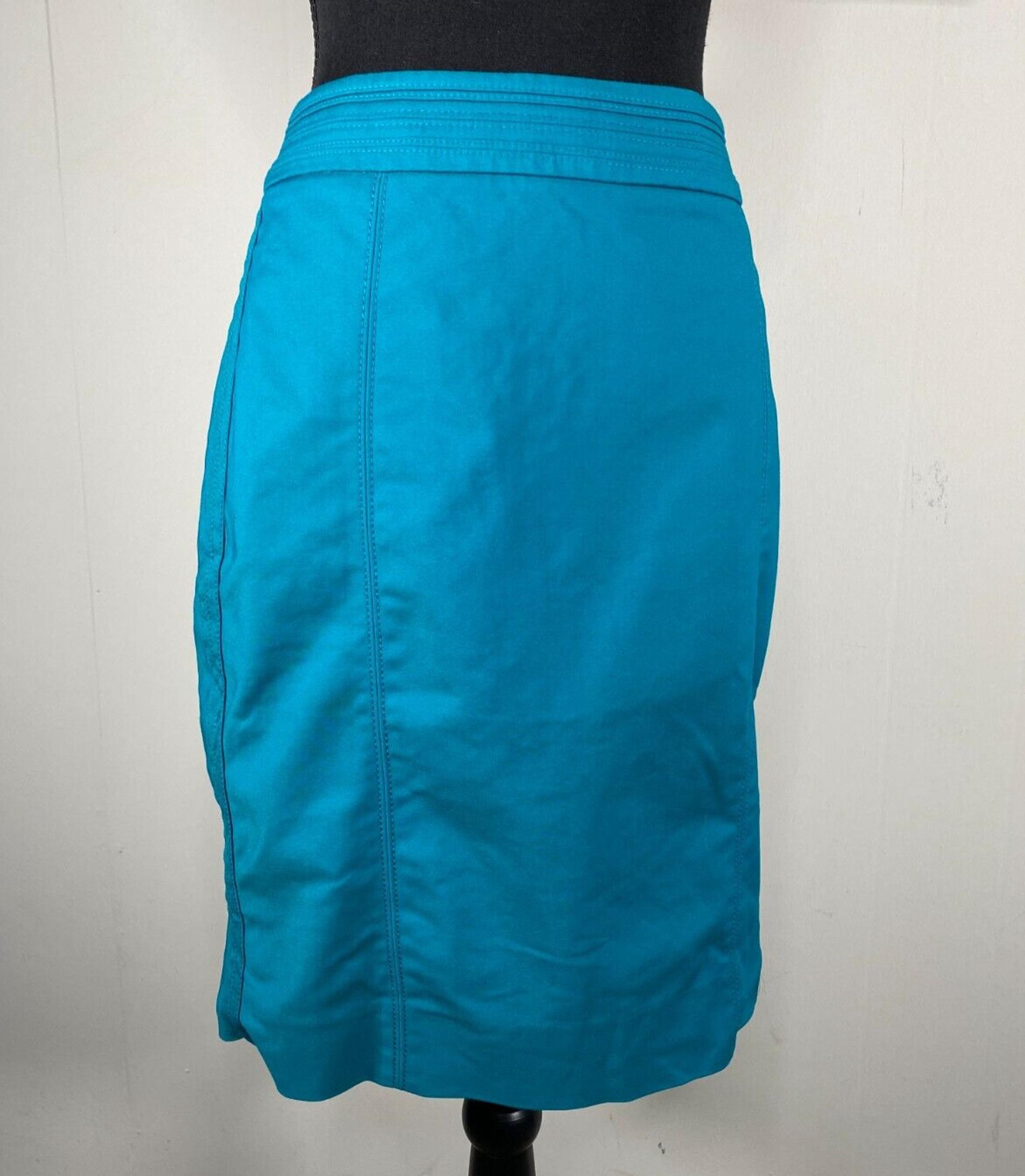 White House Black Market Perfect Form Pencil Skirt Women's 4 Blue Casual