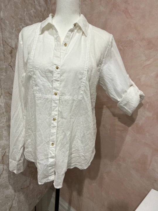 Lauren Ralph Lauren front button cotton shirt women size L