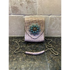 Leatherock Leather Crocodile Small Crossbody Bag Purse with Embellishments NEW