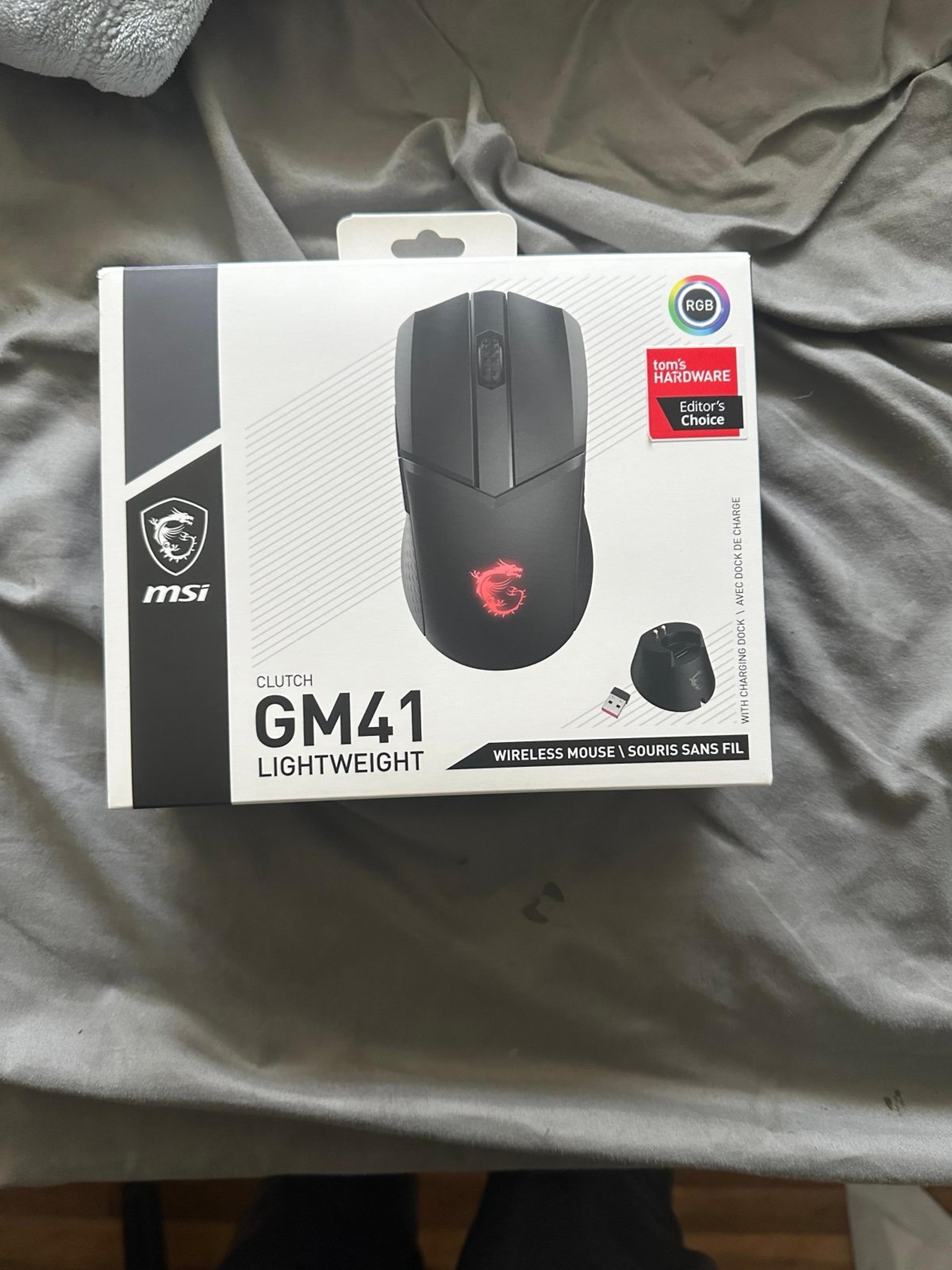 MSI Clutch GM41 Lightweight Wireless Gaming Mouse & Charging Dock, 20,000 DPI, 6