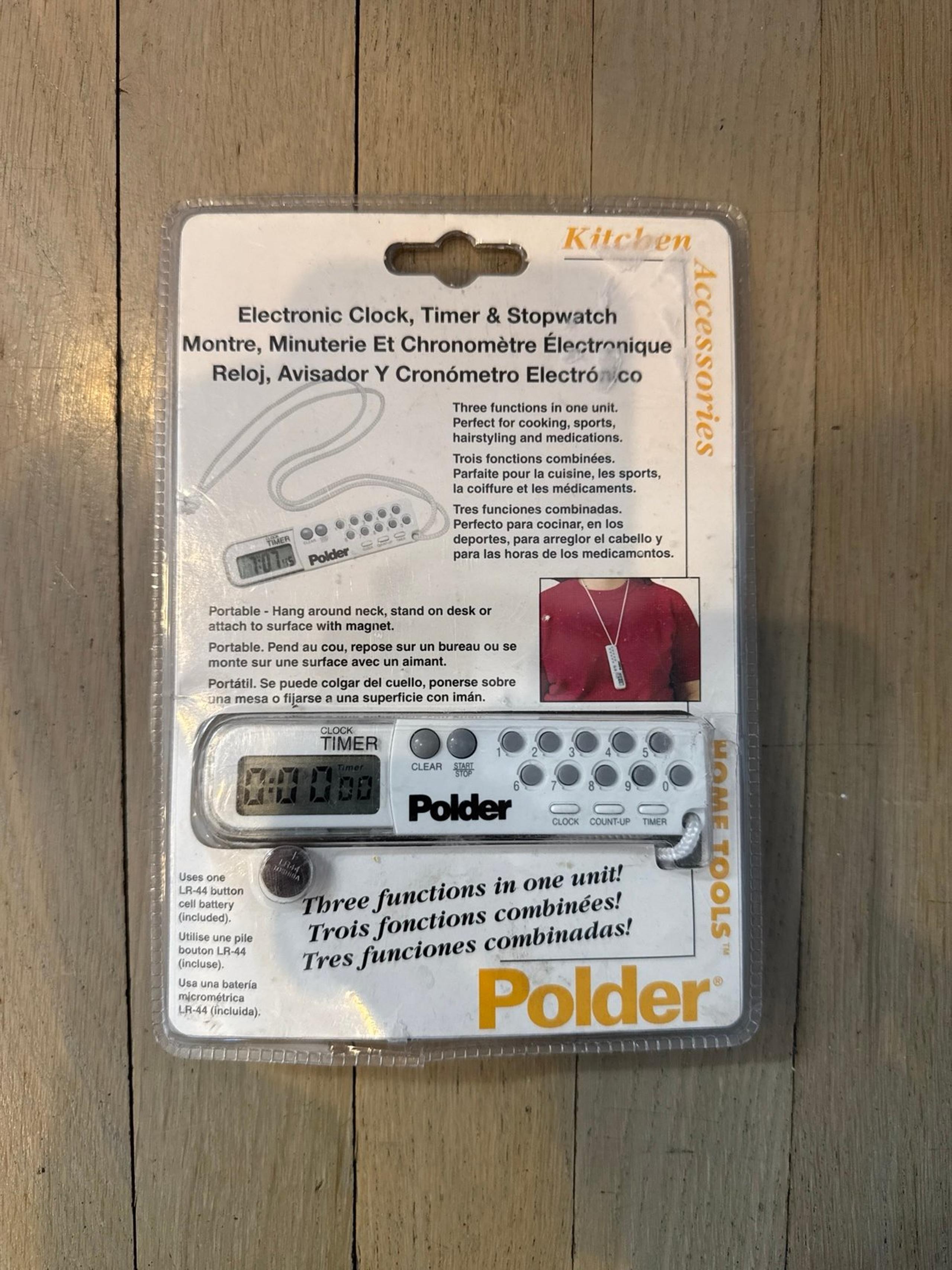 Polder 3-IN-1 Timer Clock & Stopwatch 898-90 Multi Function Tool Brand New