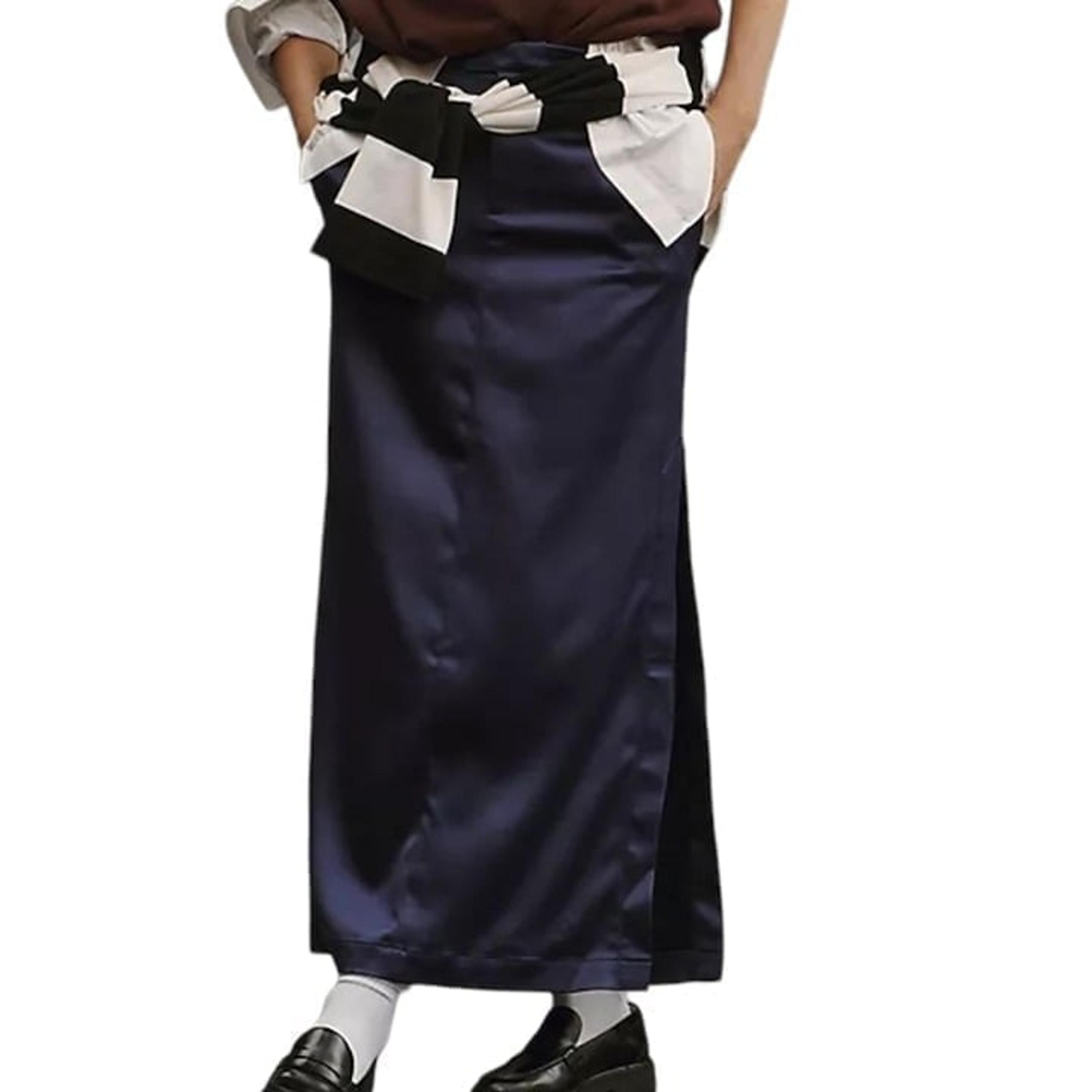 Anthropologie Womens 6 Maeve Blue Sateen Trouser Maxi Skirt NWT