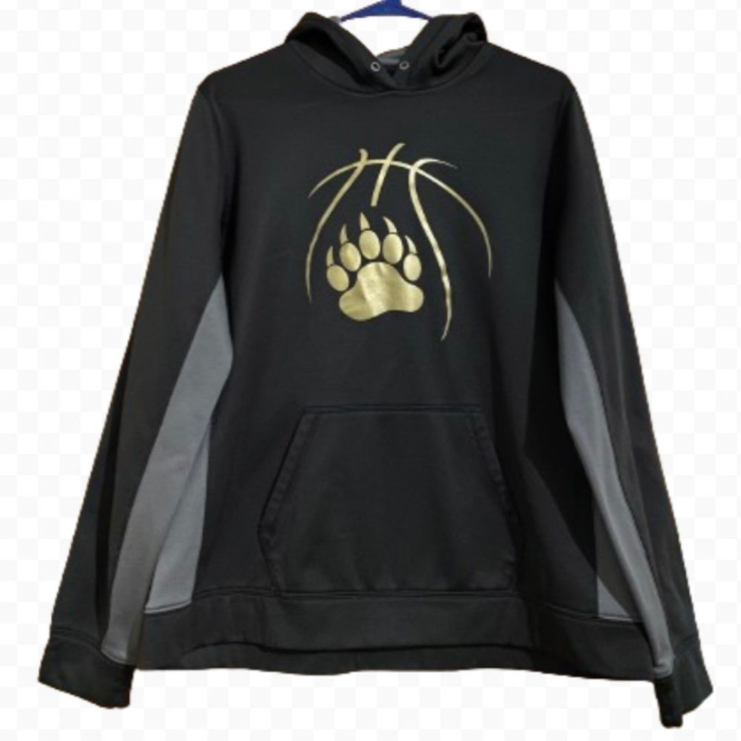 SPORT-TEK Women’s Black & Gray Trim With Unusual Gold Graphic Print Hoodie Sz-L