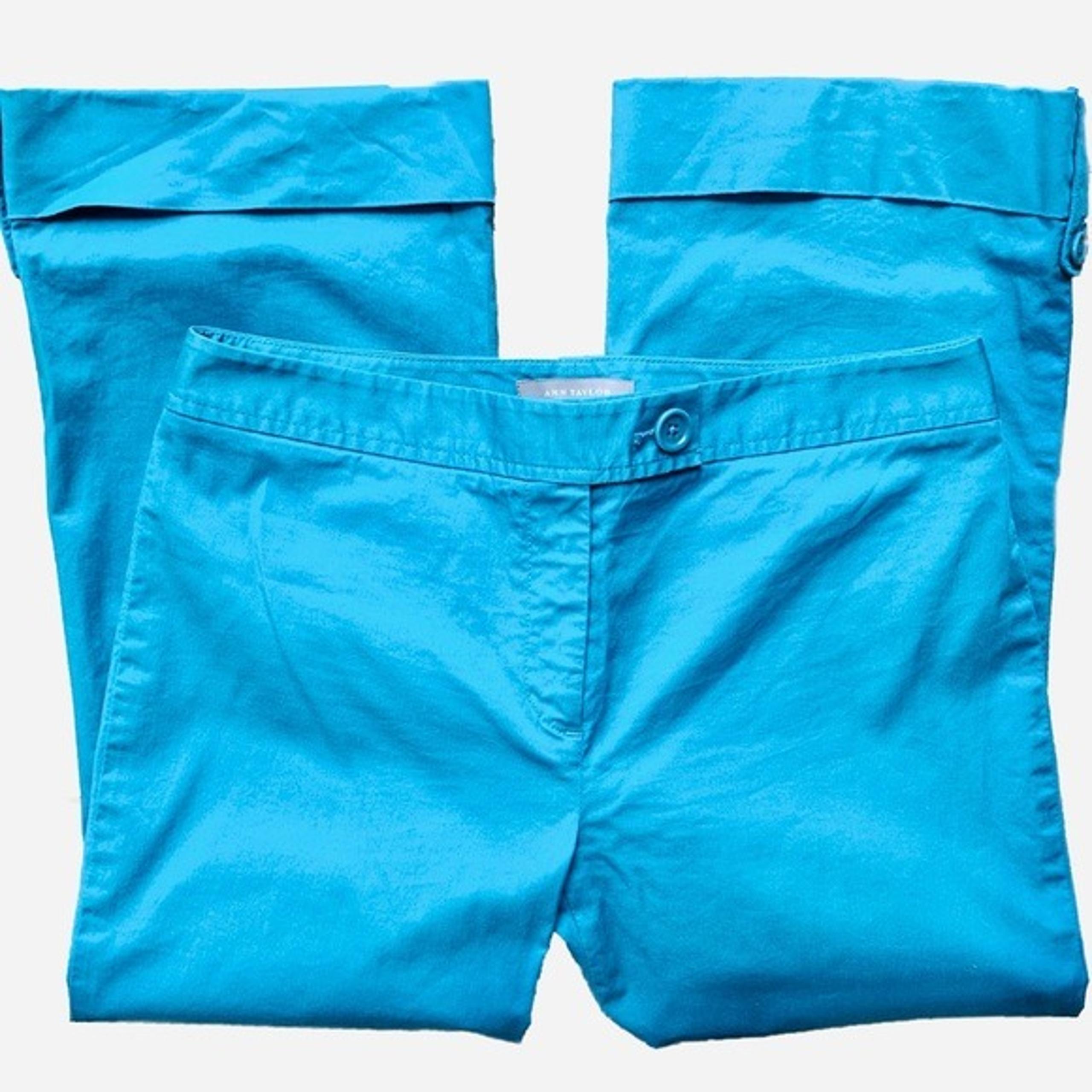 Ann Taylor Cropped Pants Turquoise