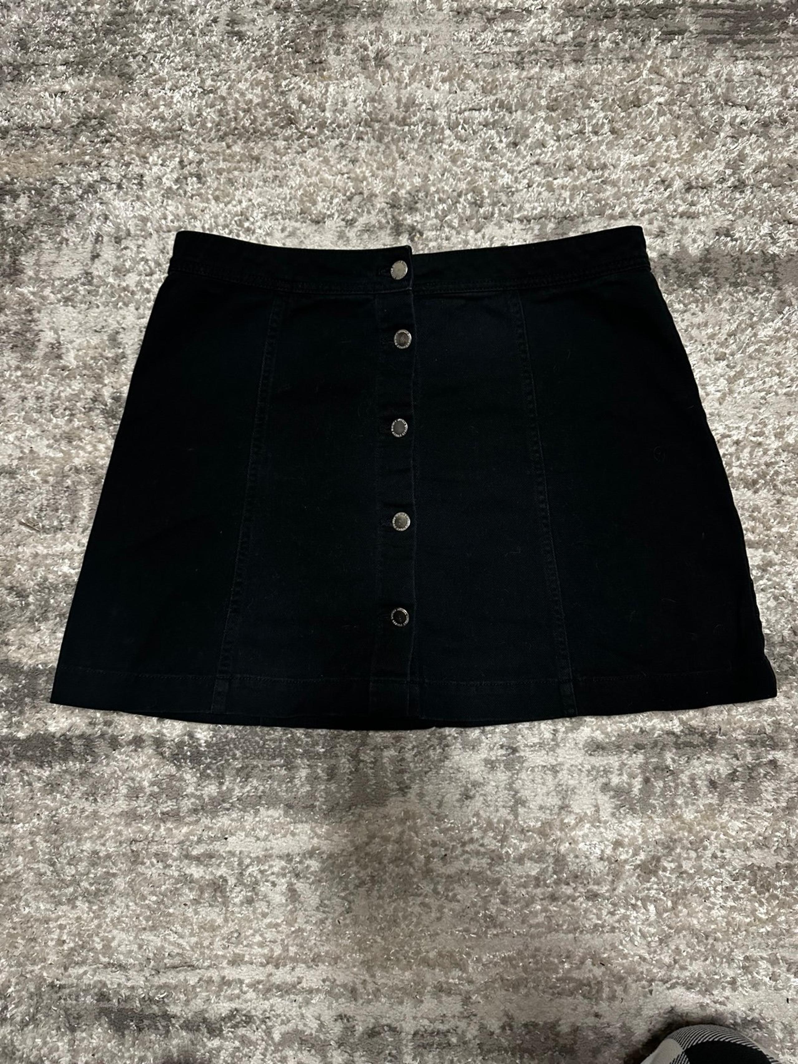 Black Jean Aline Skirt