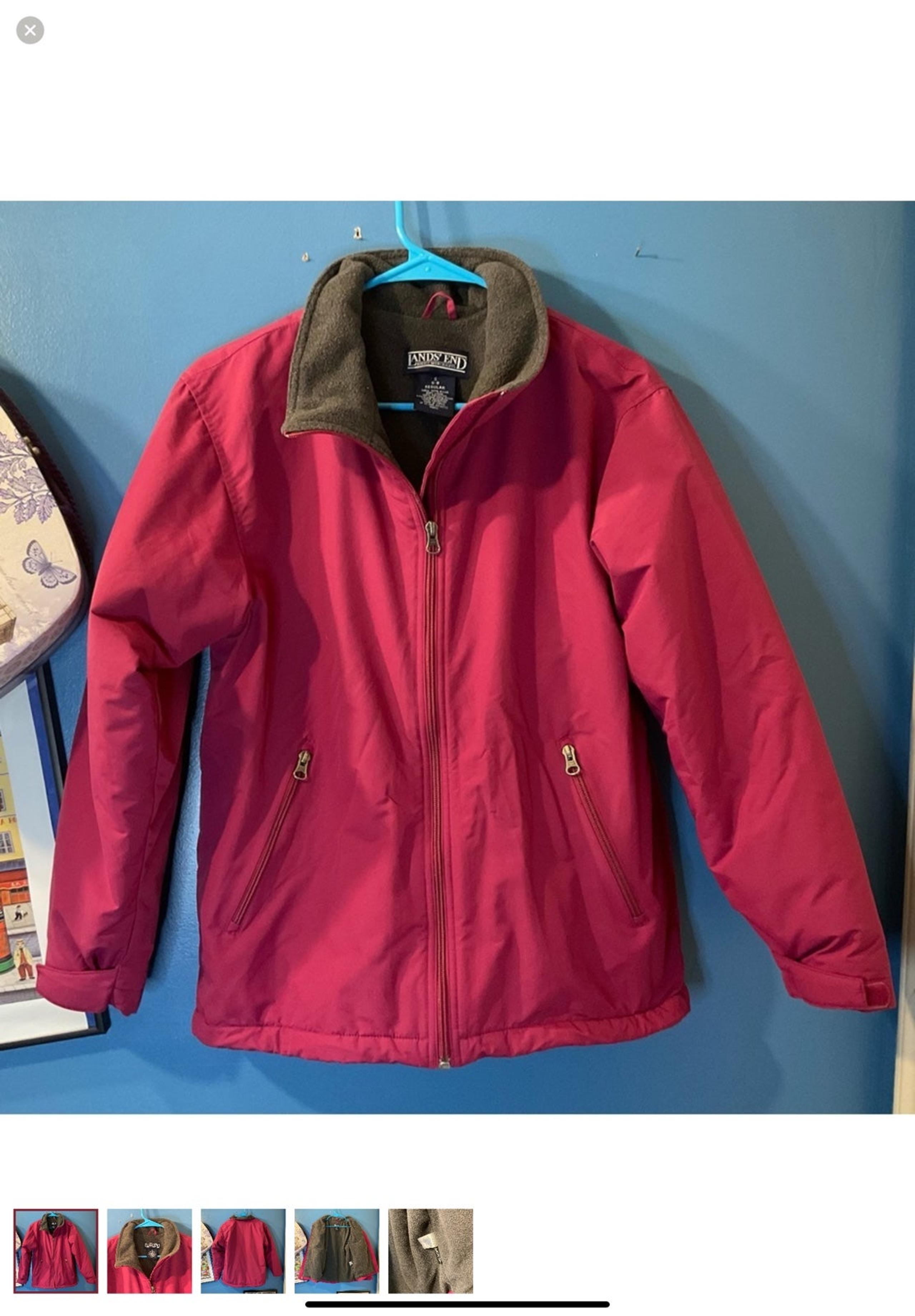 LANDS' END WOMENS FLEECE LINED INSULATED JACKET S (6-8)