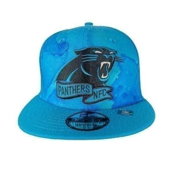 New Era Carolina Panthers Sideline Ink Dye 9Fifty Snapback Hat Blue Adjustable