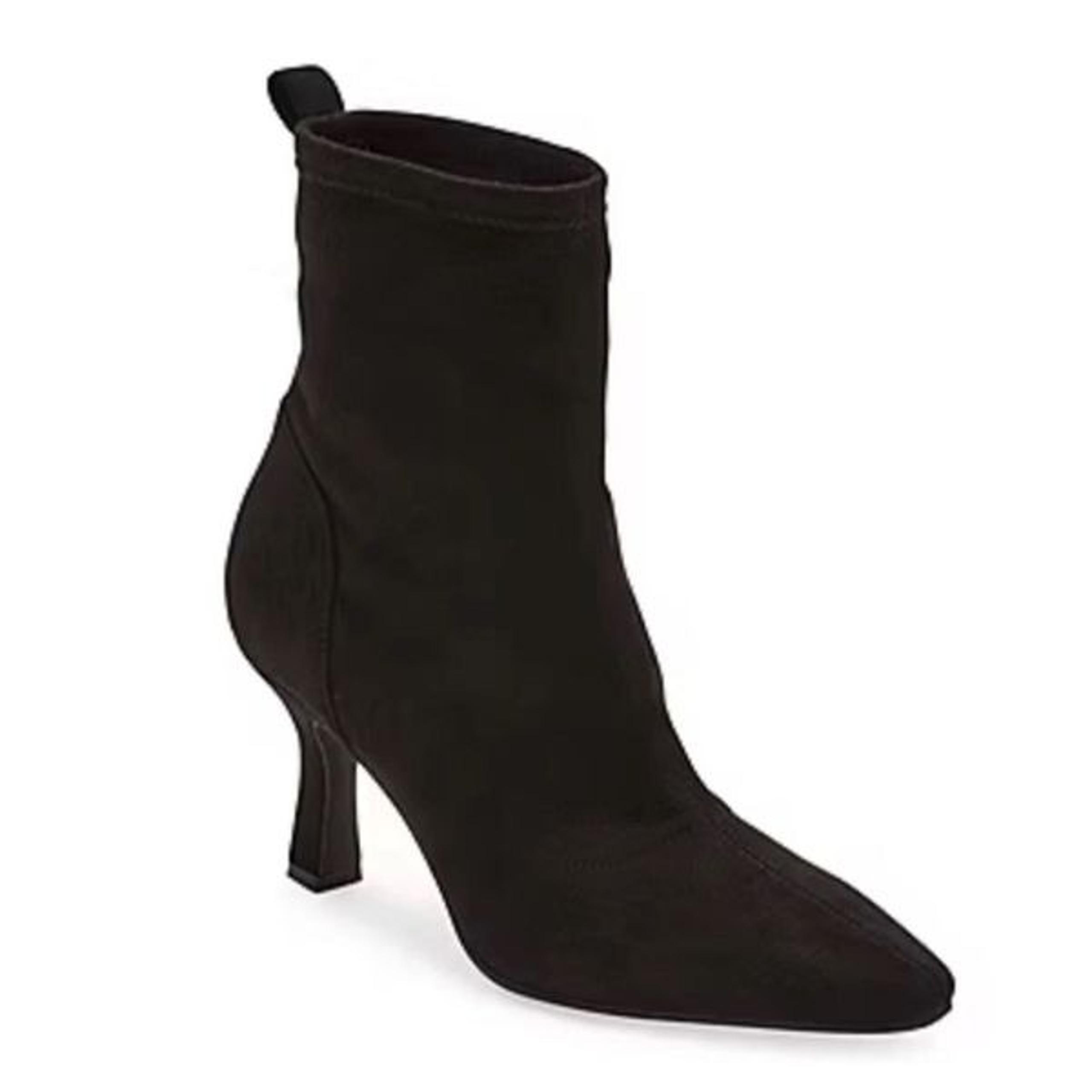 NWT WORTHINGTON Womens Olympia Flared Heel Booties Boots Size 6 Black Faux Suede