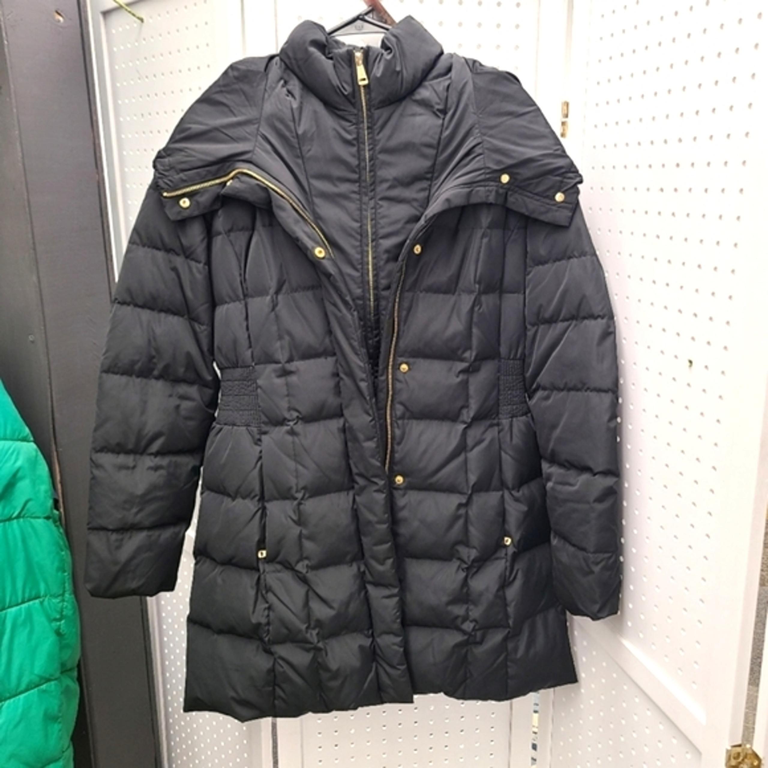 Cole Haan Black Quilted Hooded Puffer Jacket