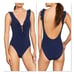 ROBIN PICCONE | Jennie Plunge One-Piece Swimsuit - [size 4, Sky Blue]