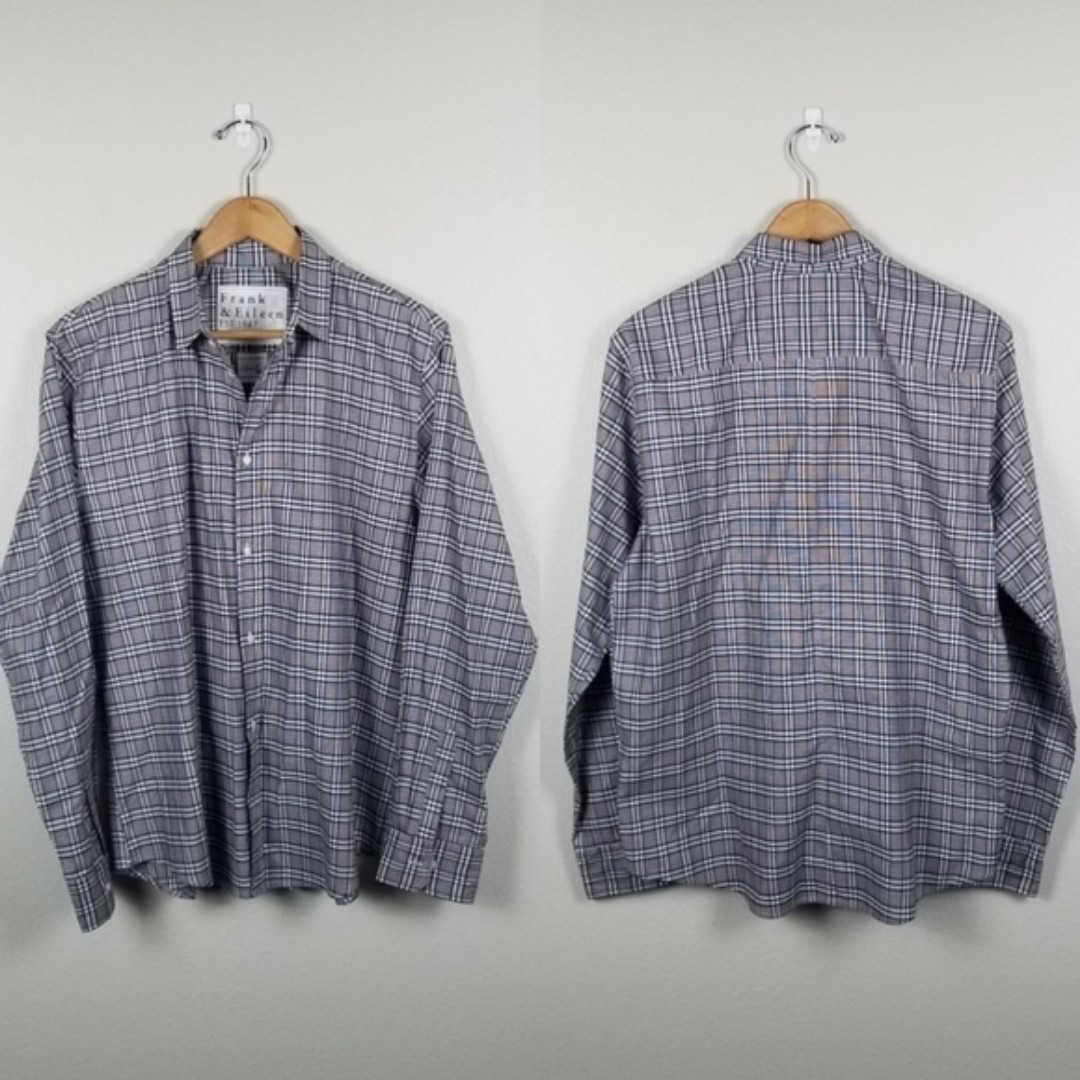 Frank & Eileen Paul Italian Cotton Plaid Oversized Button Shirt Size Large