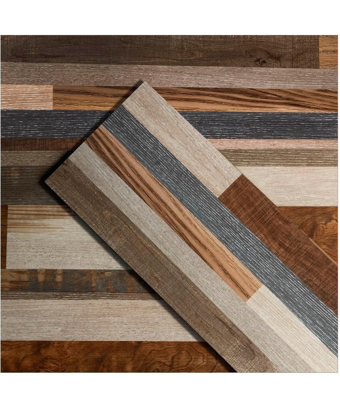 Vinyl Flooring Laminate Flooring Planks with Multi Colour Wooden Grain Effect 2.