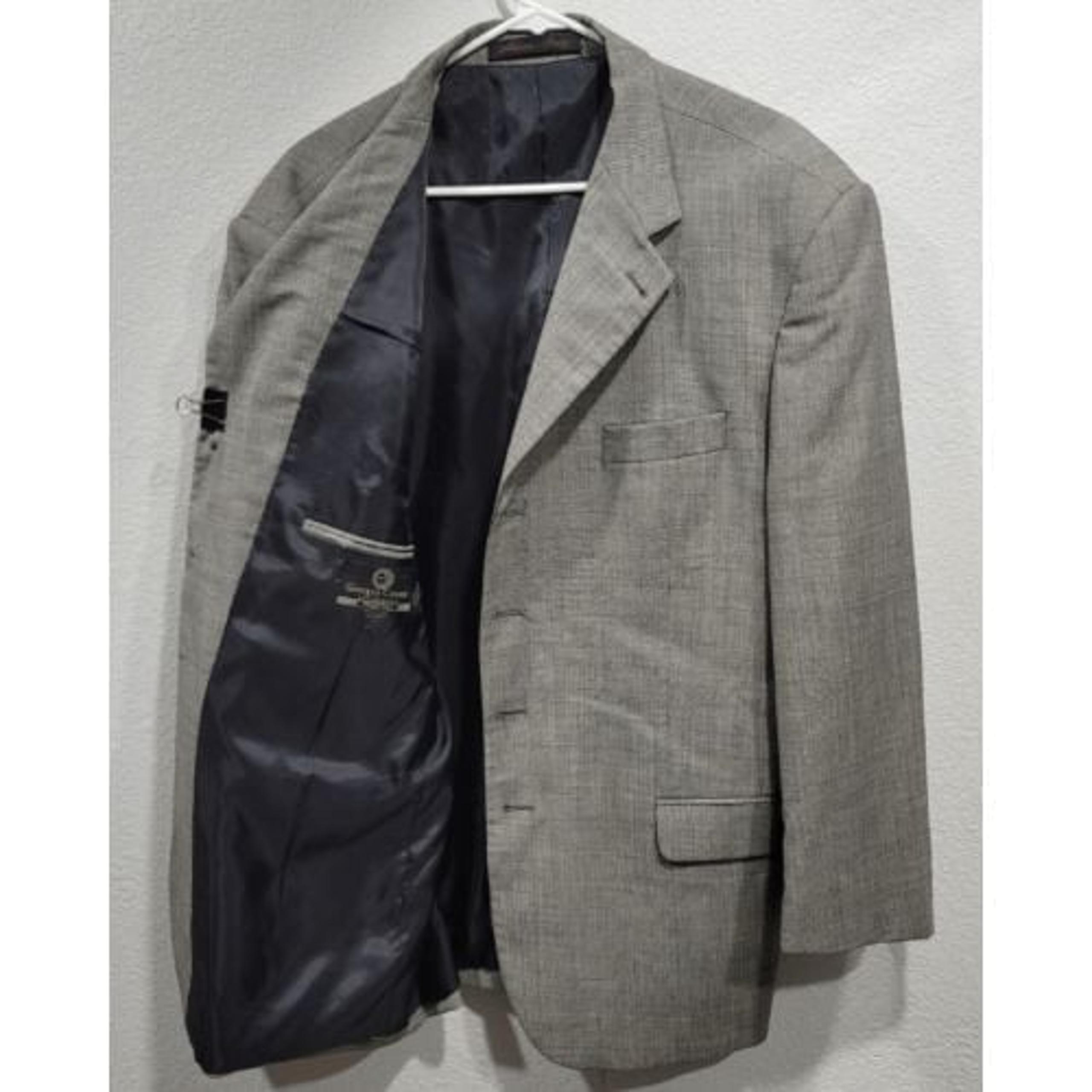 Giorgio Cosani 46R Mens Wool Sport Coat Blazer Suit Jacket 4 Button Gray