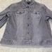 Eddie Bauer Grey Denim Button Up Jacket Red Owl Embroidered Women Size Large
