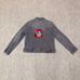 Eddie Bauer Grey Denim Button Up Jacket Red Owl Embroidered Women Size Large