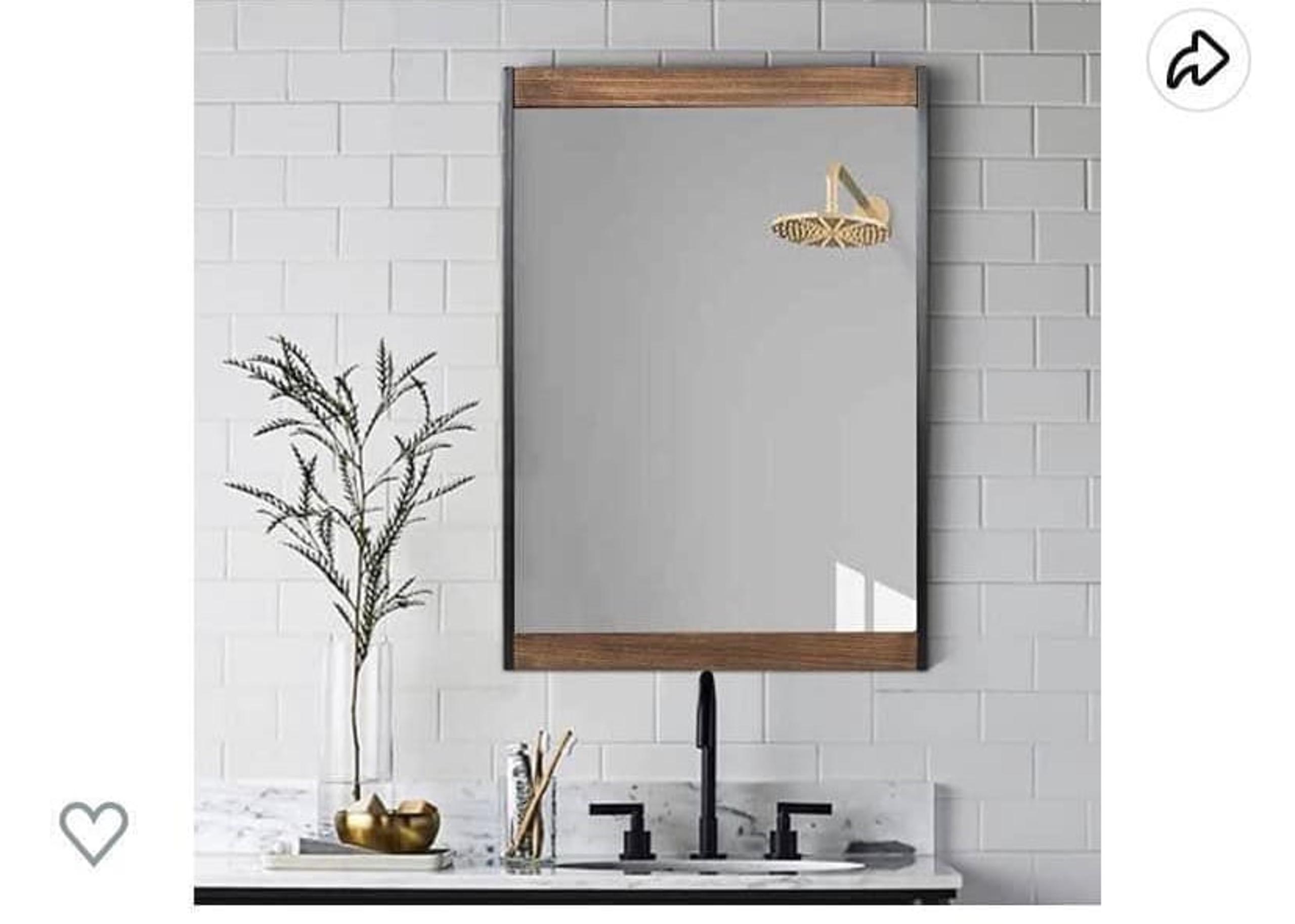 blue page Rustic 20”x28” Farmhouse Wood Framed Mirror