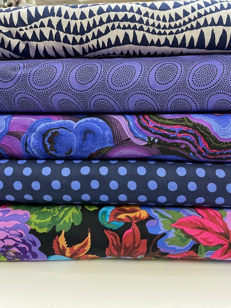 Kaffe Fasset Free Spirit Fabrics 100% Quilters Cotton Bundle 1 yard cuts
