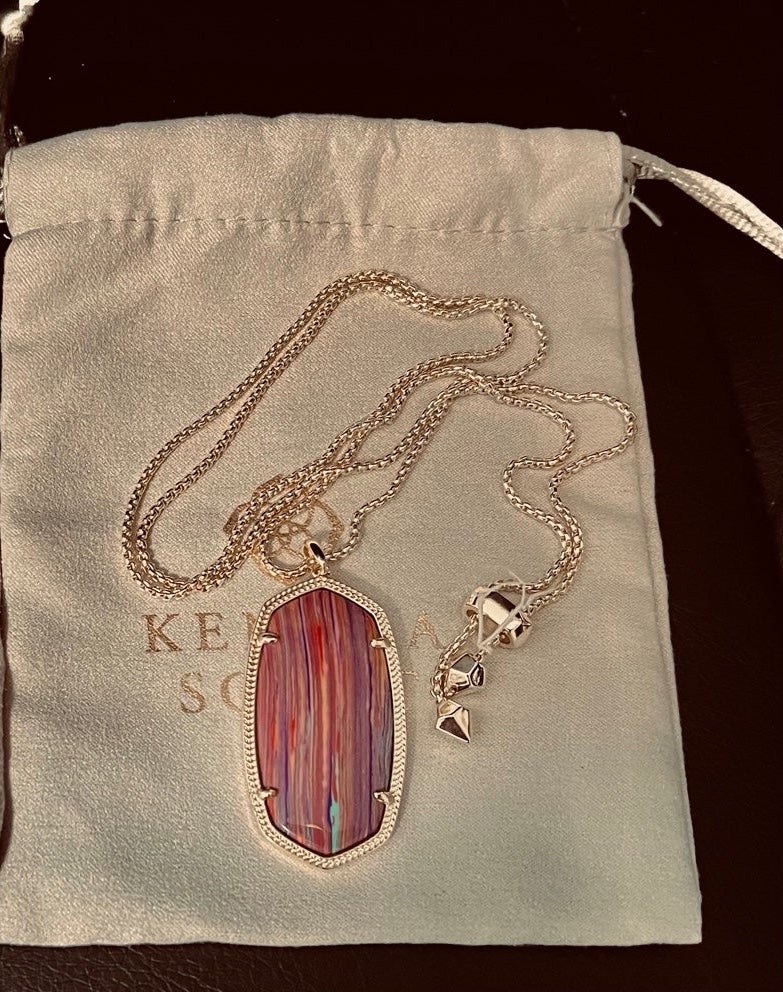 Kendra Scott vintage pink rainbow Reid necklace