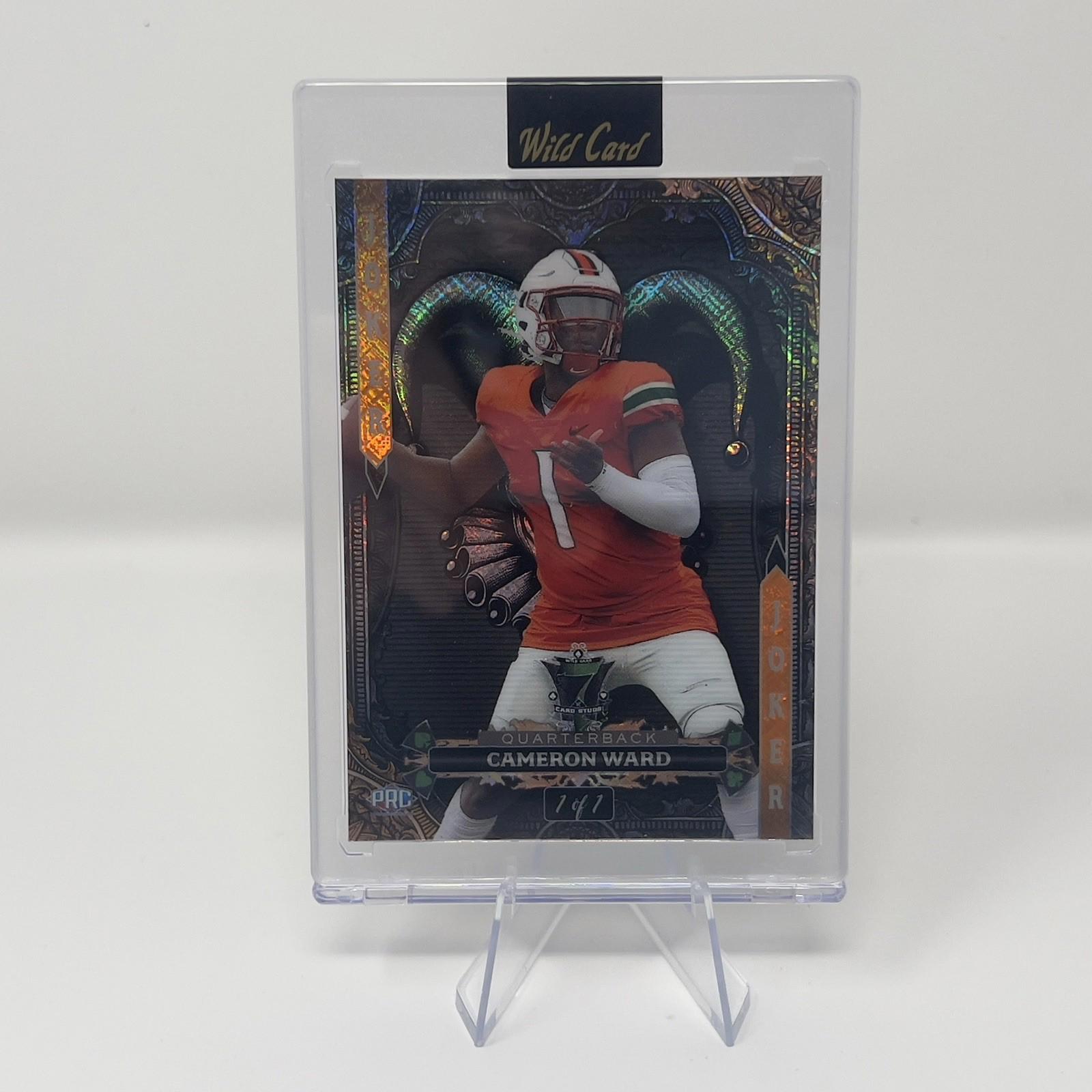 2024 Wild Card 7 Card Studs Joker's Wild Cameron Cam Ward 1/1 Black