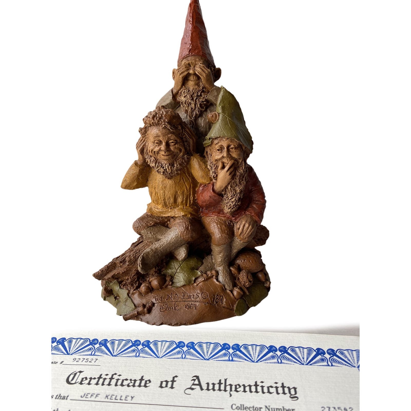 Tom Clark 1984 Gnome N.O. Evels Vintage Mold #87 w/COA and Signed Figurine