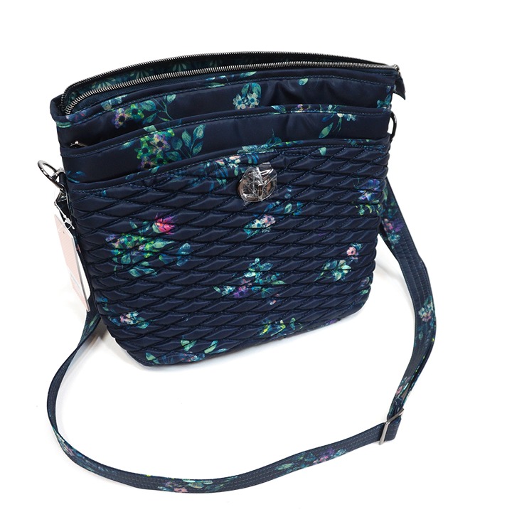NEW ❤️ Lug Adagio Bouquet Navy Shoulder Bag Floral RFID