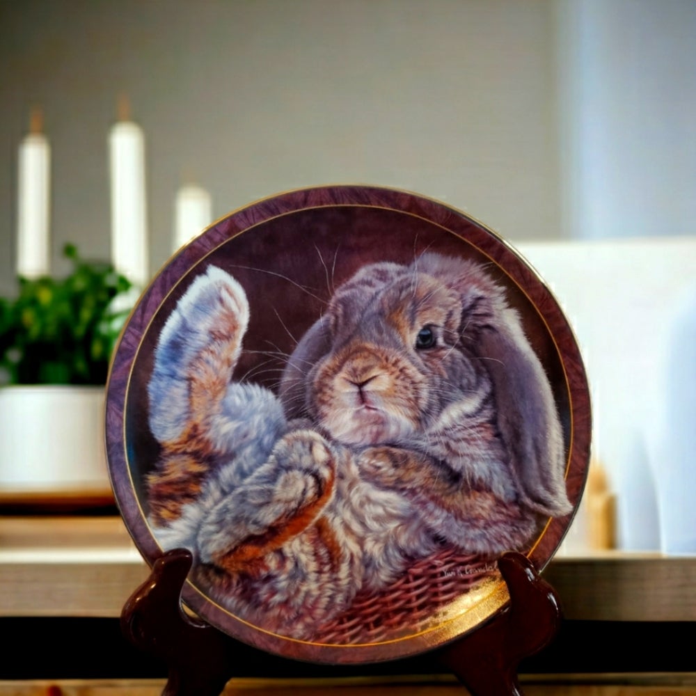 Footloose Bunny Tales Plate by Vivi Crandall 1997 Bradford Exchange 8 1/4\ NV10636 Footloose Bunny Tales Plate by Vivi Crandall 1997 Bradford Exchange 8 1/4\ NV10636