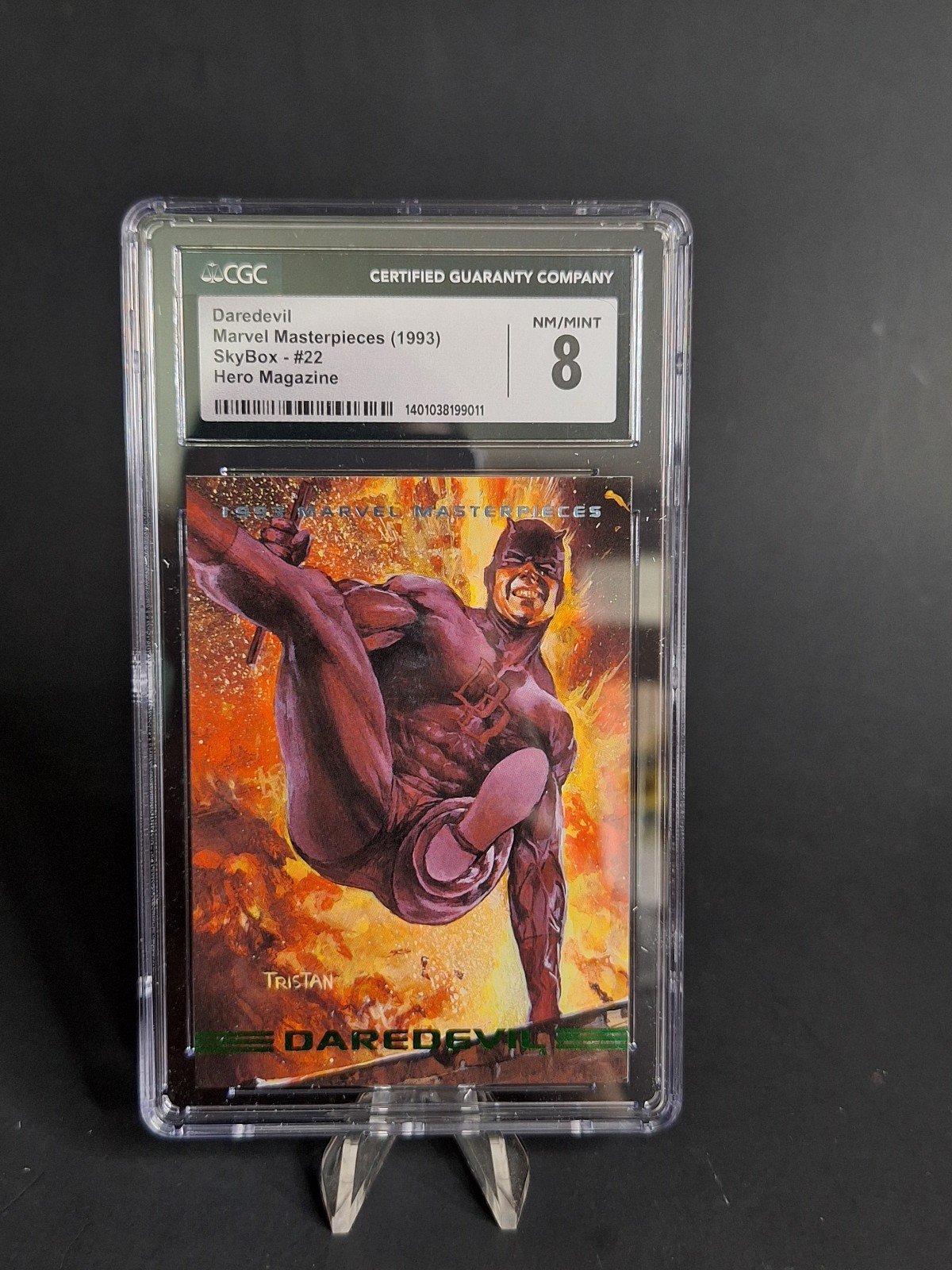 1993 Marvel Masterpieces Series 2 Daredevil HERO promo card CGC 8 TOP POP 1/0