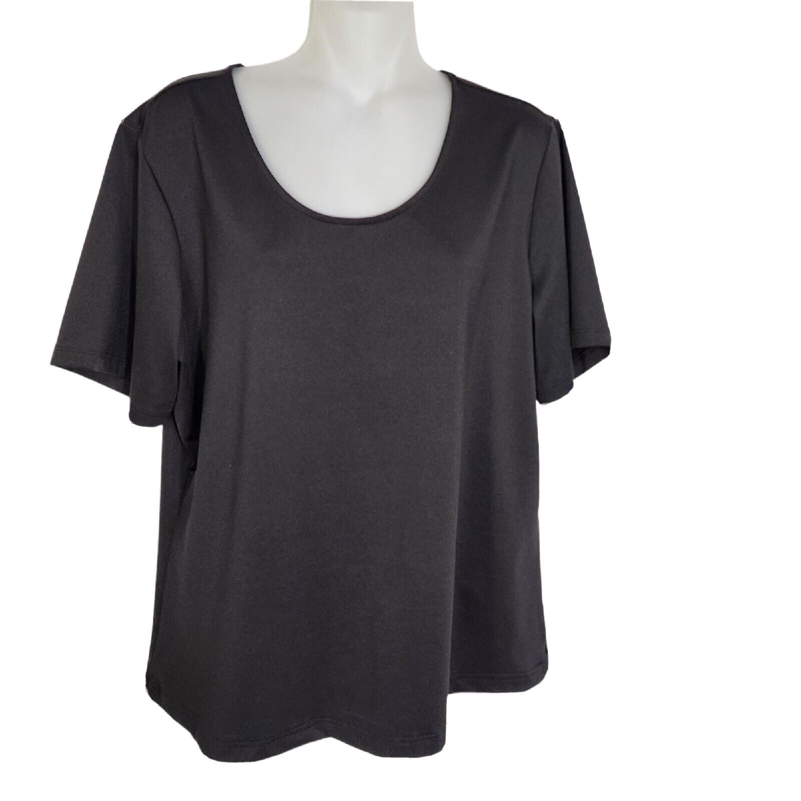 Susan Graver Womens Top L Essentials Butterknit Short Sleeve Scoop Neck A213551