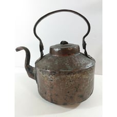 Antique Vintage Hammered Copper Tea Pot Kettle Hand Made Great Patina!
