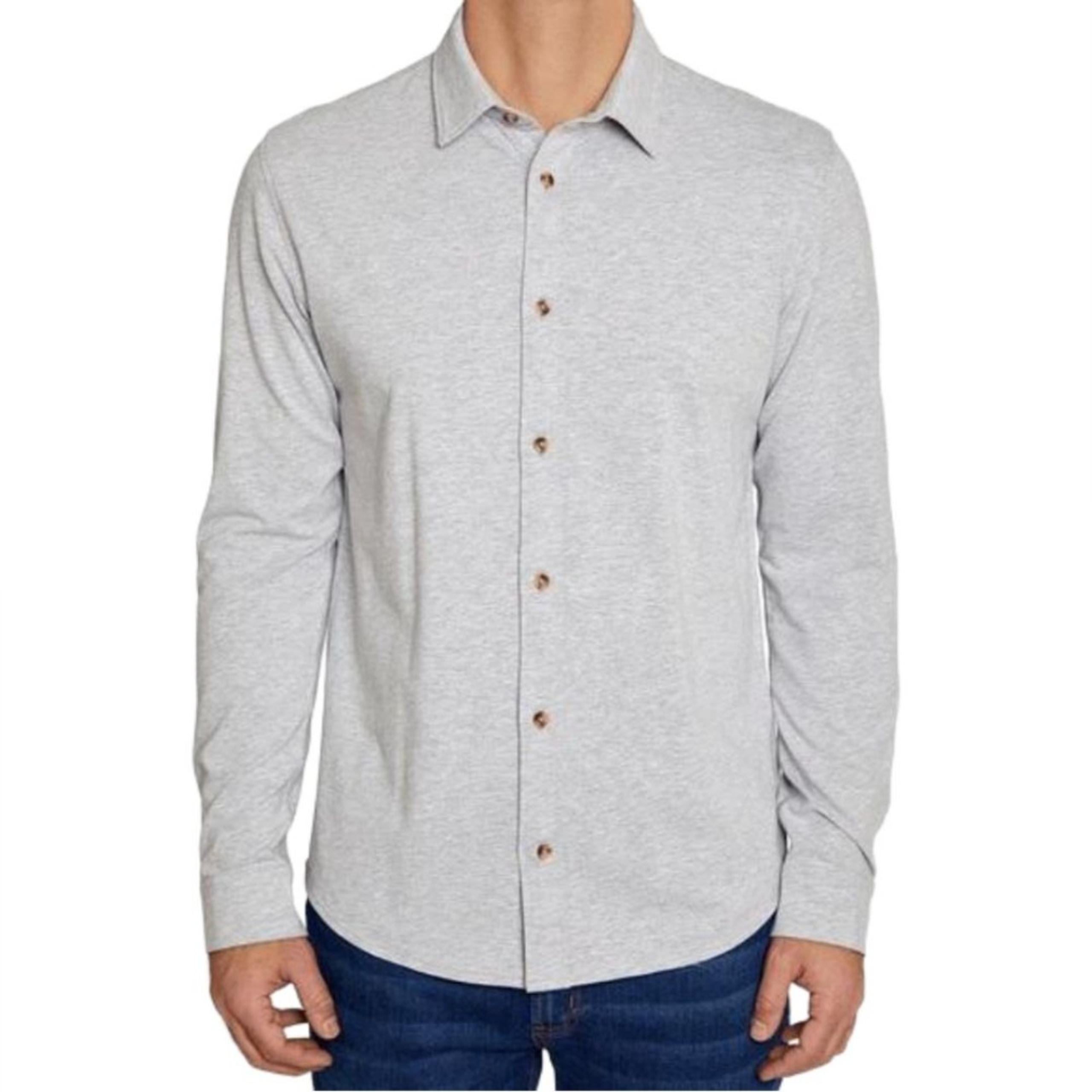 NEW Slate & Stone Long Sleeve Knit Gray Button Down Shirt Men’s Top Size XXL 2XL