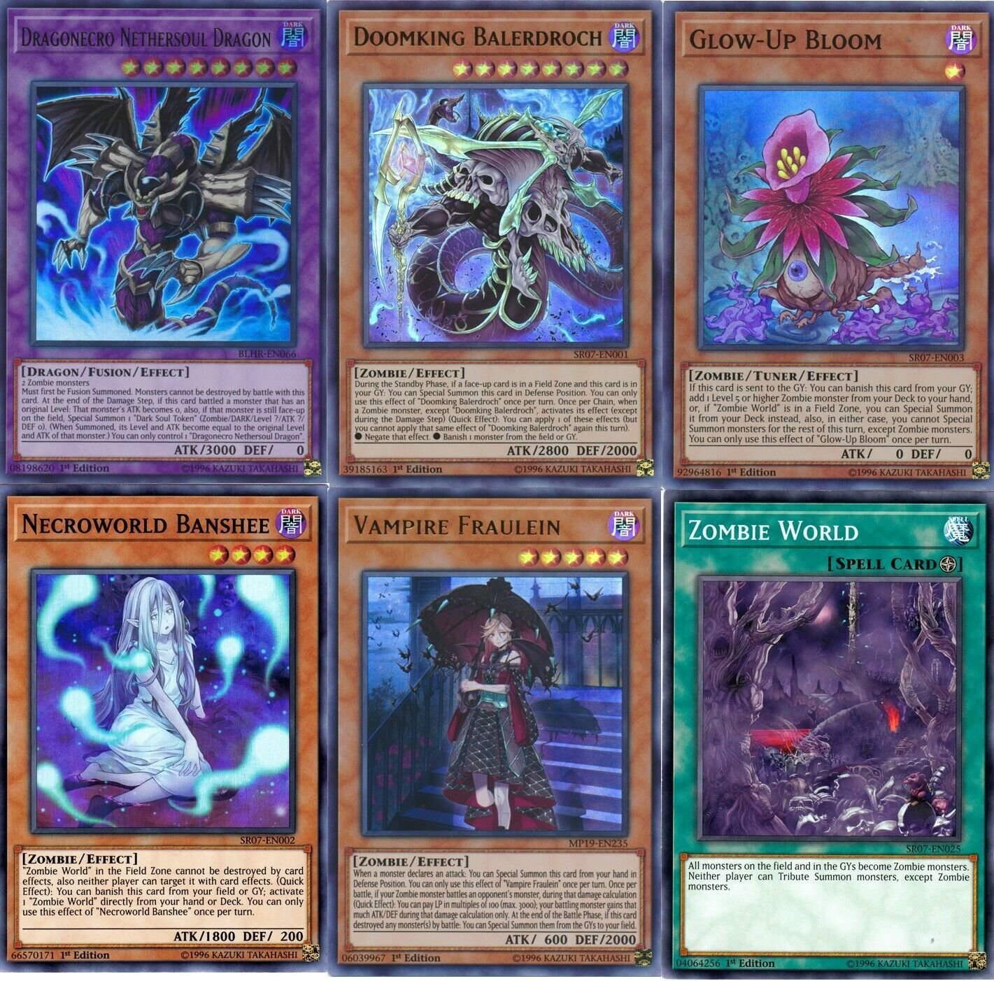 Yugioh Zombie World Tournament Deck - Nethersoul - Bloom - 55 Cards - NM - 1st
