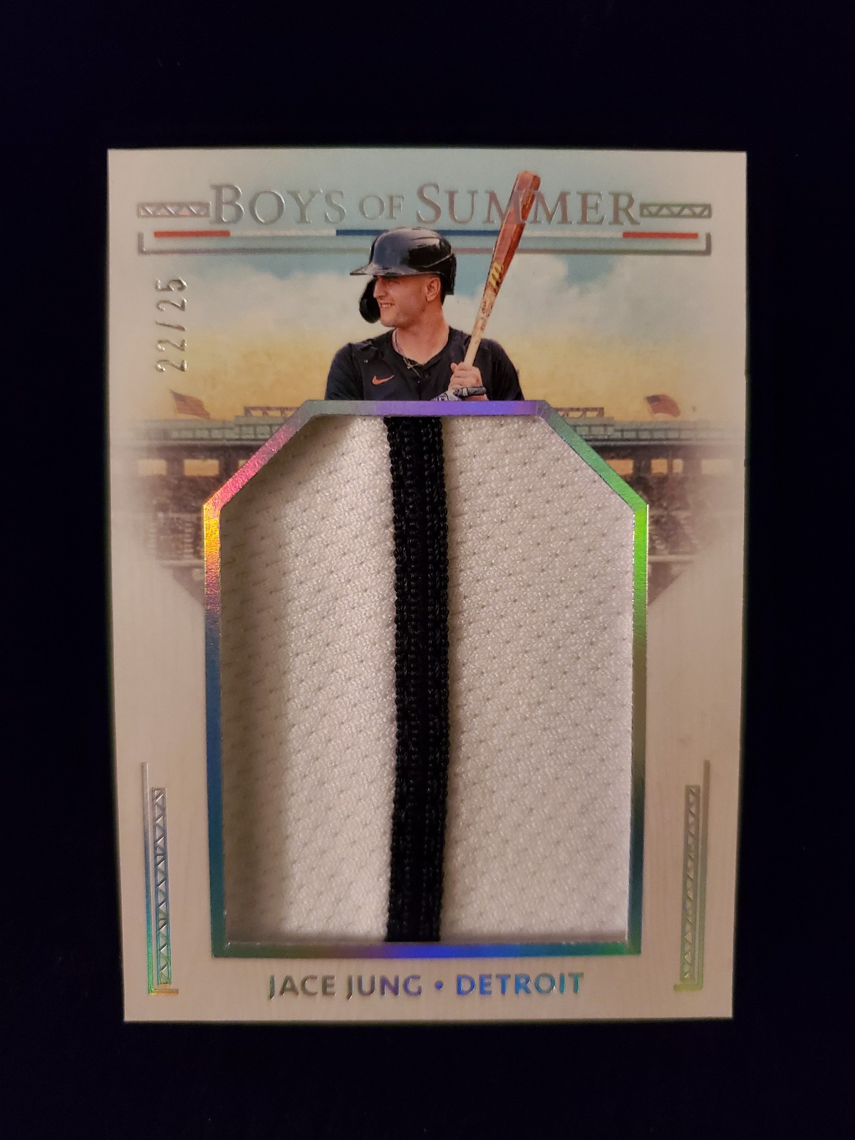 Panini Boys of Summer Jace Jung Memorabilia Card 22/25 #JPM-JJ