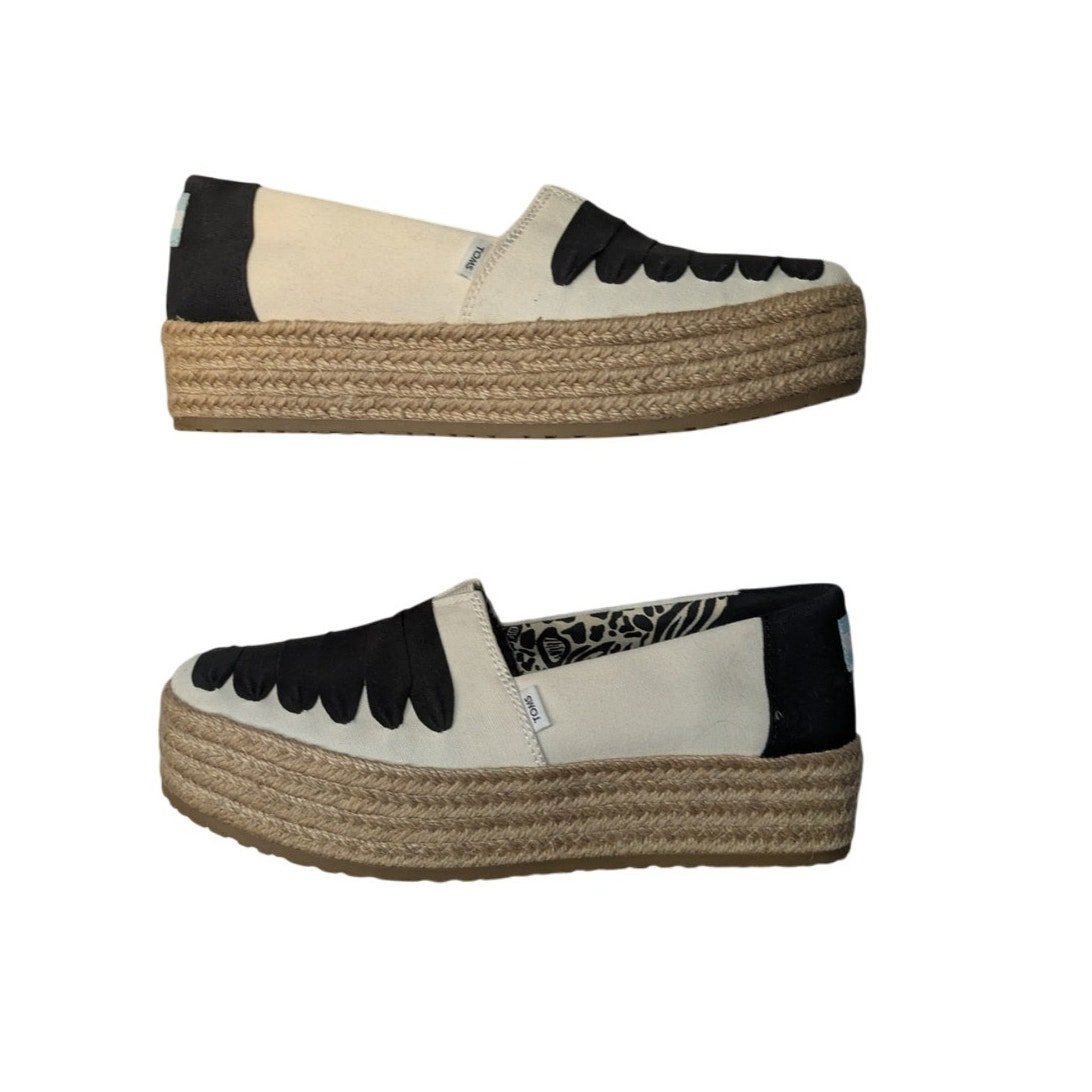 New Toms Valencia Platform Espadrille Size 7