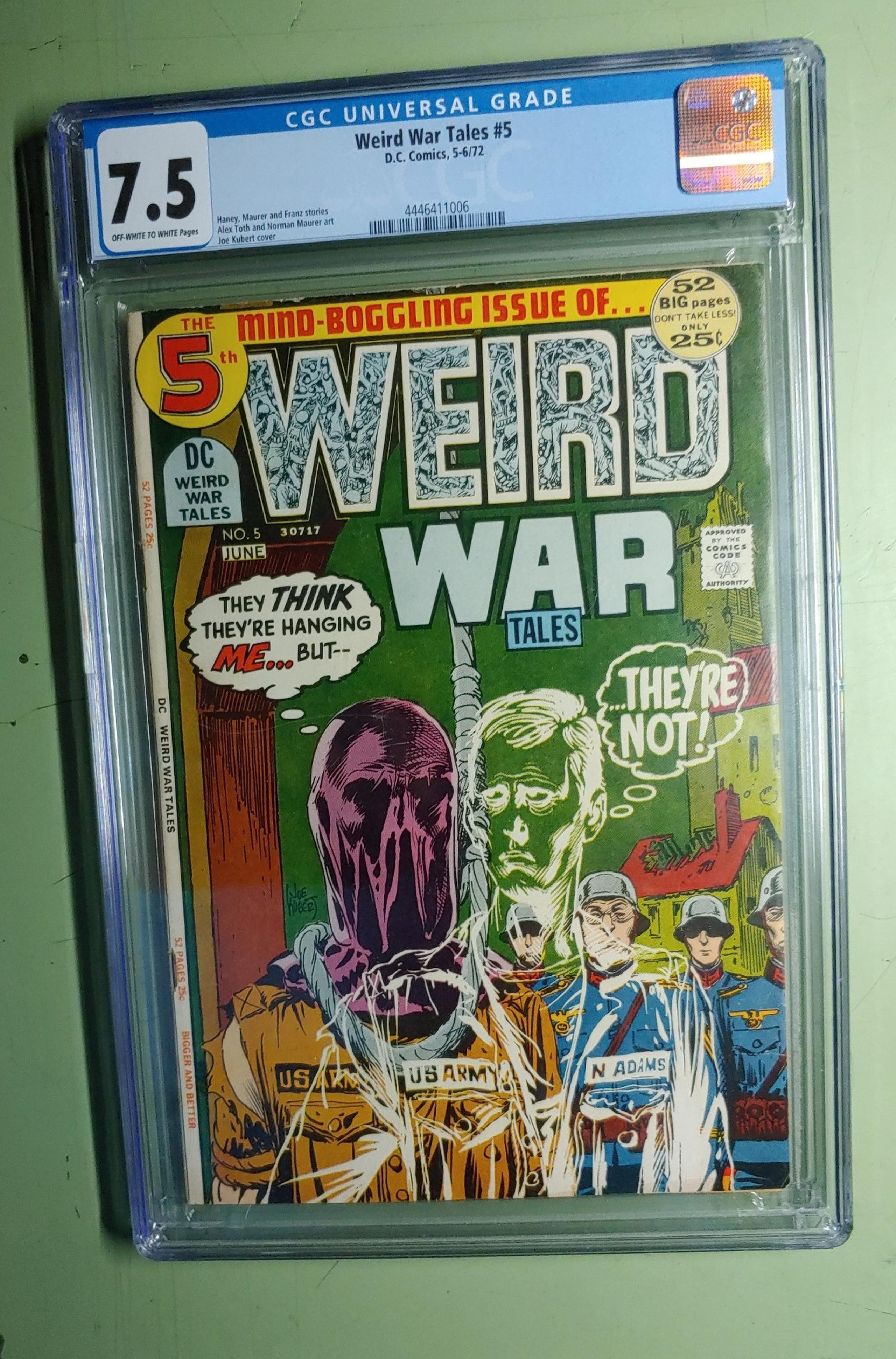 DC comics WEIRD WAR #5 CGC 7.5 Joe kubert cover  neal adams