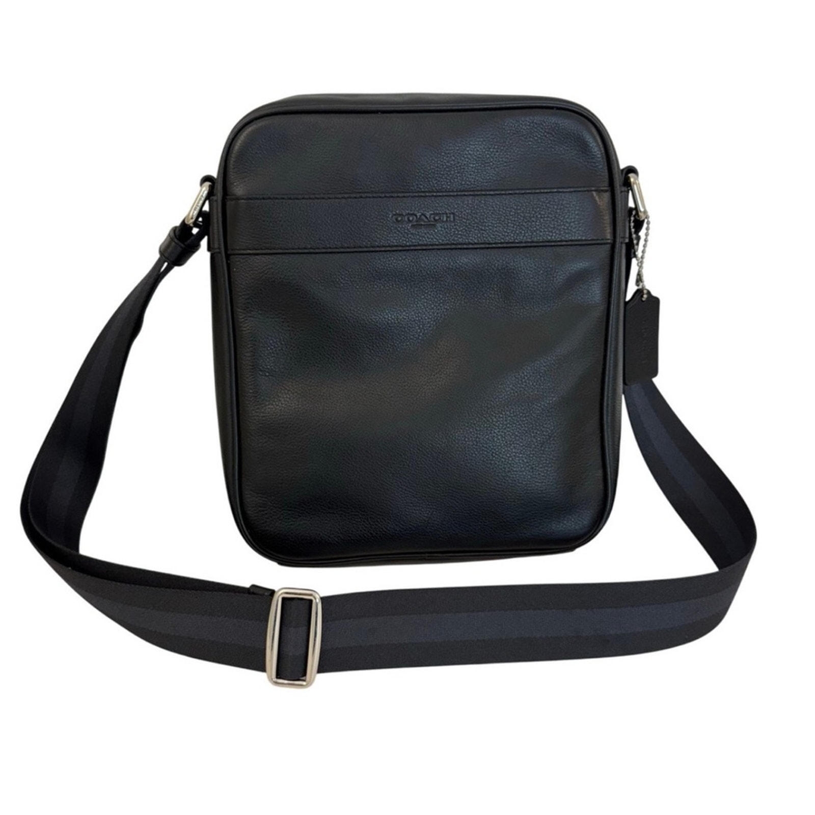 Coach Black Leather Flight Bag New with tag