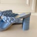 NWT Anthropologie Dolce Vita Play Animal Print Braided Blue Leather Heels Sz 7