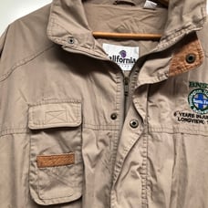 Vtg 90s California Outerwear Parka Jacket Large Full Zip Work Pockets Anorak