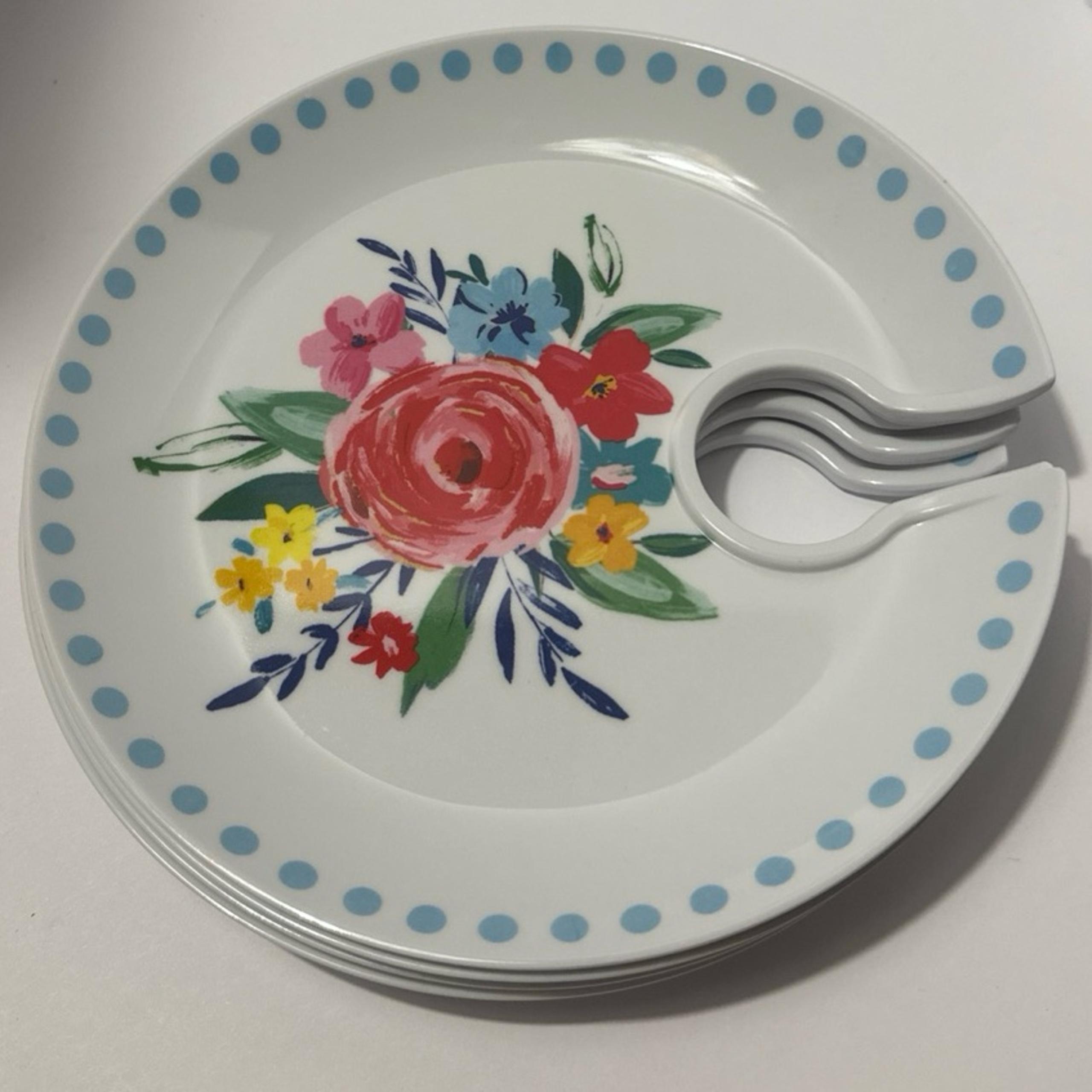Pioneer Woman Mingling Board Set ( 4-Appetizer Plates) Wine/Juice Glass