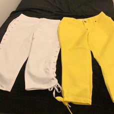1 pair K. JORDAN Tie Hem and 1 pair MASSEYS Side Lace capri pants