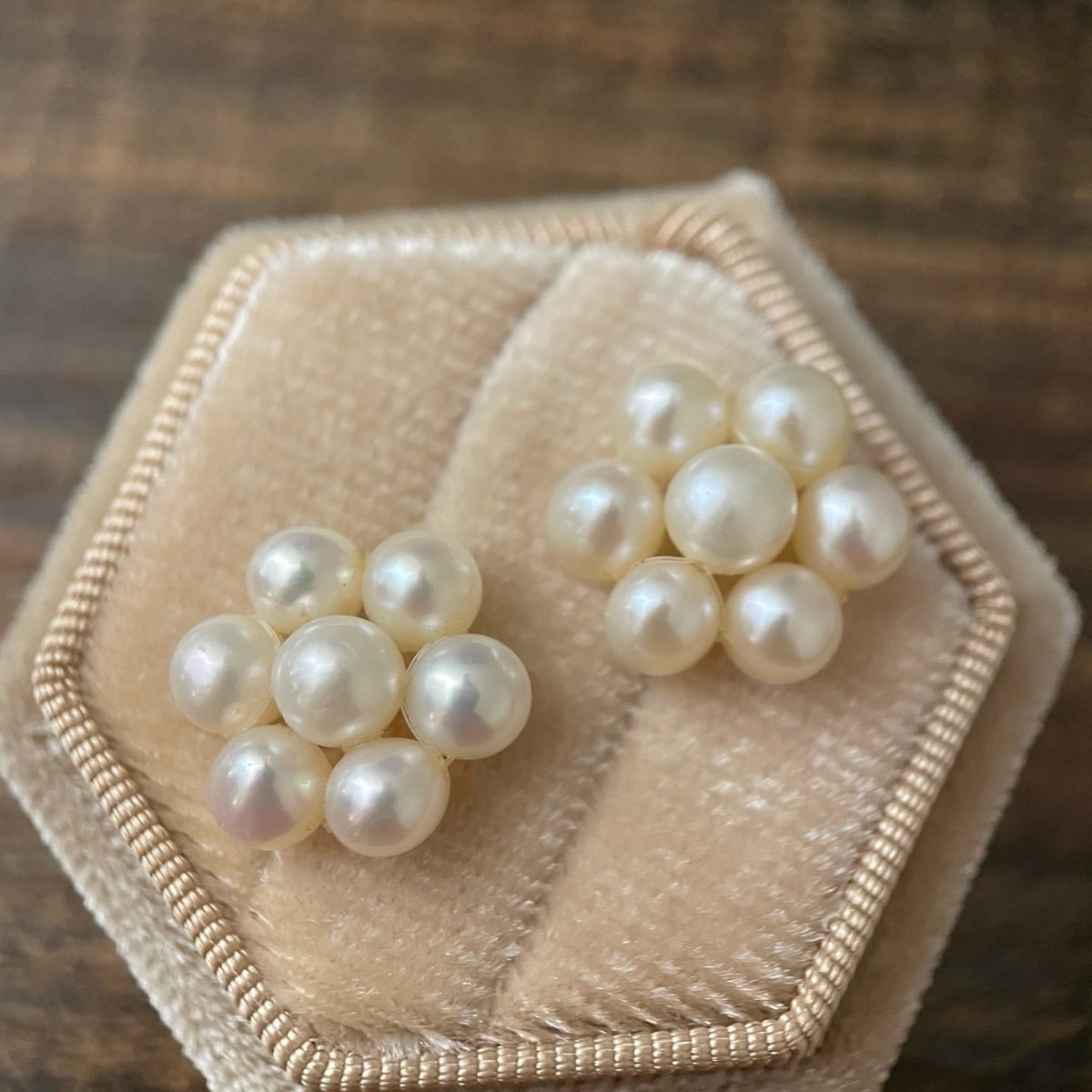 14k solid gold genuine pearl cluster stud statement earrings bridal wedding