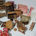 Doll House Furniture Lot of 30 Vintage 1970's Wood Upholstered Player Piano