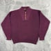 Vintage Eddie Bauer Henley Sweater Mens XLT Maroon Chunky Fisherman Knit Ribbed