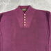 Vintage Eddie Bauer Henley Sweater Mens XLT Maroon Chunky Fisherman Knit Ribbed