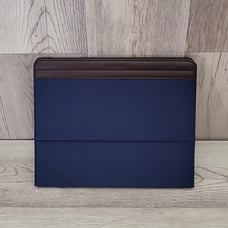 COACH Varick Nylon iPad Case Dark Blue Brown Cover Stand F61815 NEW With Tags