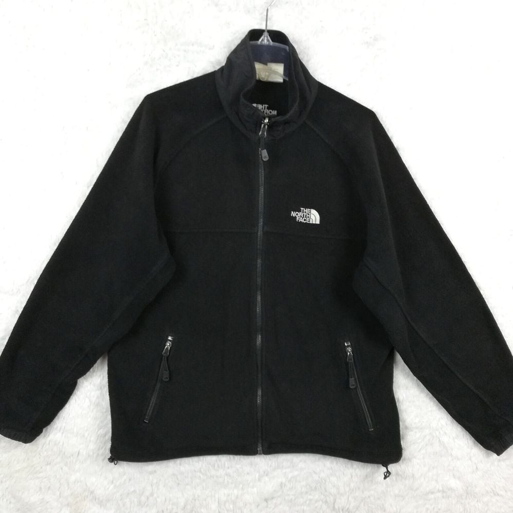 Vintage The North Face Mens Jacket Polartec Fleece Black Embroidered Logo M
