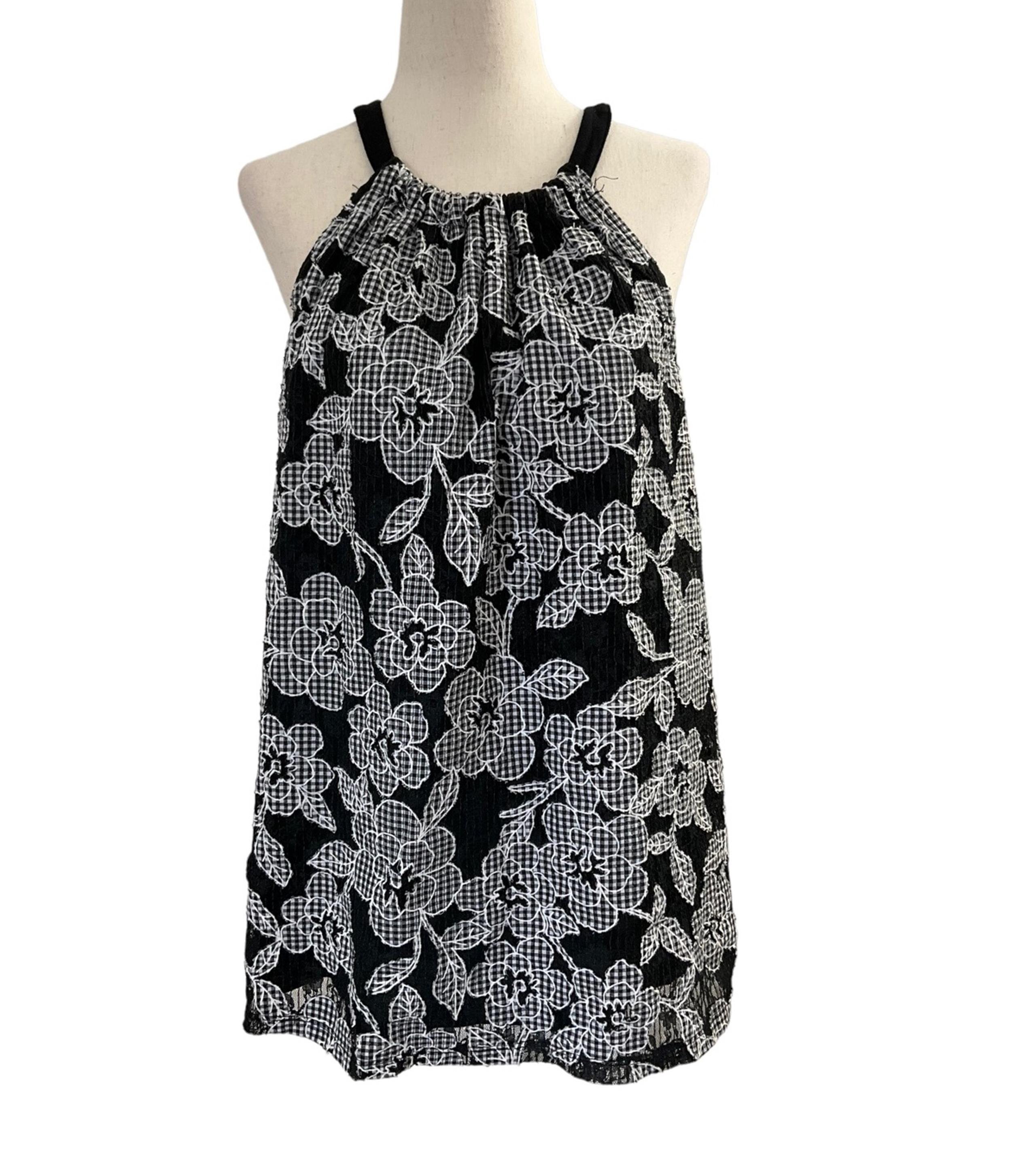 INC International Concepts Women’s Size Medium Halter Floral Lace Black