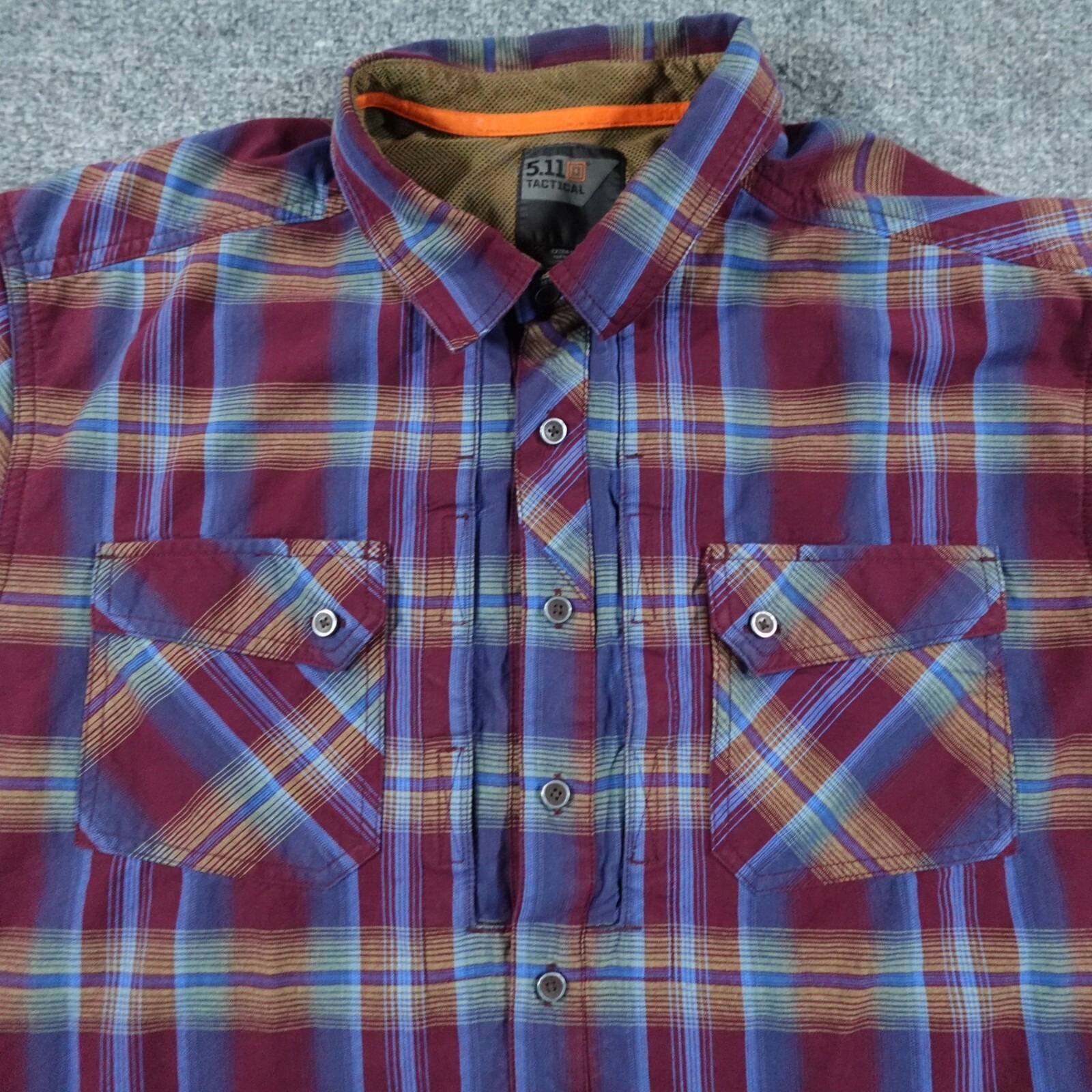 5.11 Tactical Shirt Men XL Red Plaid Covert Pearl Snap Flannel Pockets 13470