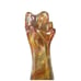 MARTY CHRISTY 2003 Beautiful ART GLASS Bud Vase - Orange and crimson swirl white