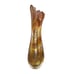 MARTY CHRISTY 2003 Beautiful ART GLASS Bud Vase - Orange and crimson swirl white